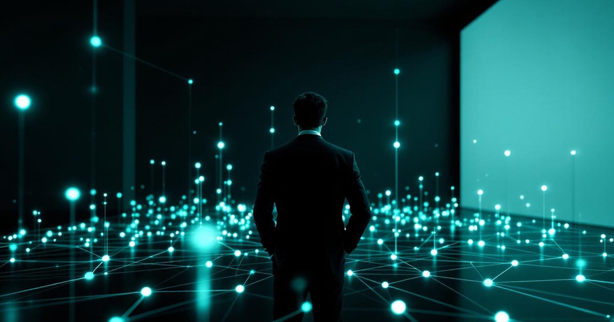 Financial advisor at a desk reviewing automated AI-processed client documents and reports in Cyprus