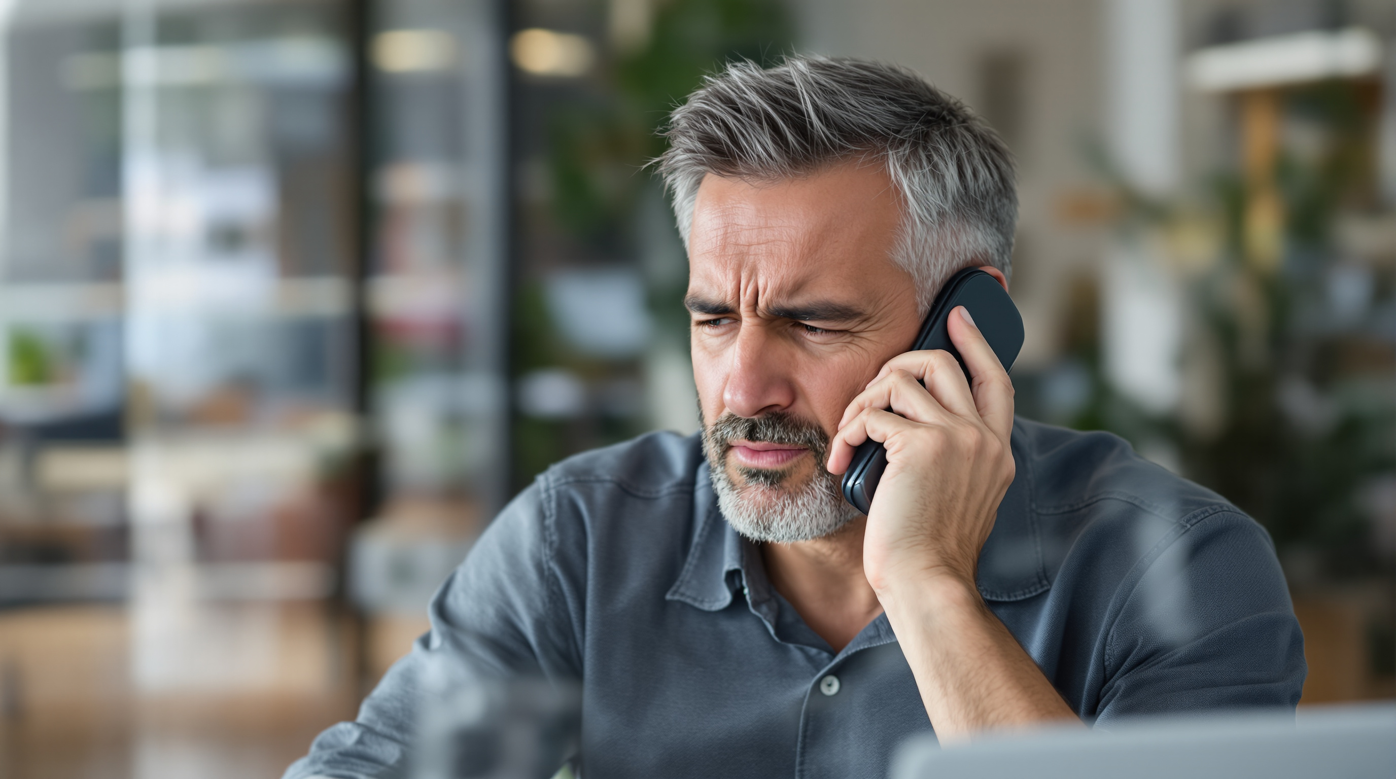 Cyprus business owner reviewing chatbot analytics showing low resolution rates on a laptop screen